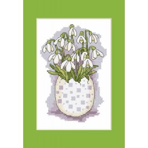GU 10205-04 Cross stitch pattern - Postcard with snowdrops