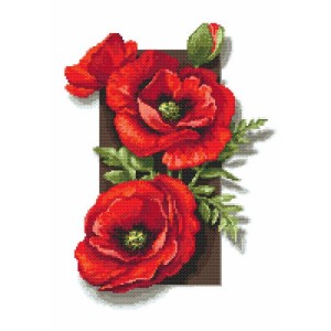 GC 10172 Cross stitch pattern on paper - Poppies 3D