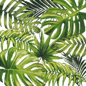 K 8979 Tapestry canvas - Exotic leaves