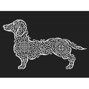 GC 8980 Cross stitch pattern on paper - Lace dachshund