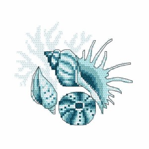 W 10221 Cross stitch pattern PDF - Sea shells III