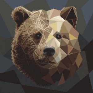 GC 8983 Cross stitch pattern - Mosaic bear