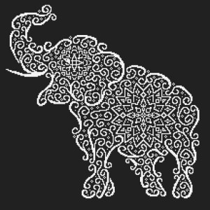 Z 8984 Cross stitch kit - Lace elephant