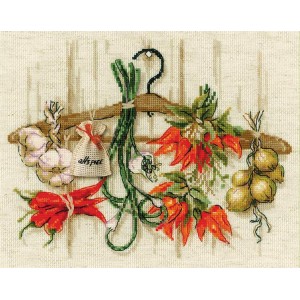 RIO 1794 Cross stitch kit with yarn - Spicy condiments