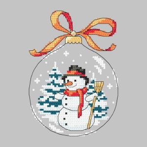 W 10236 ONLINE pattern pdf - Christmas ball with a snowman