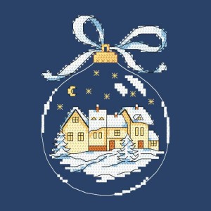 W 10235 ONLINE pattern pdf - Christmas ball with a town