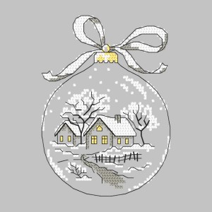 W 10234 ONLINE pattern pdf - Christmas ball with huts