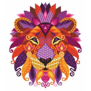 GC 10604 Cross stitch pattern - Colourful lion