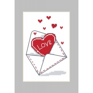 GU 10262-01 Cross stitch pattern - Postcard - Envelope with a heart