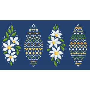 GU 10606 Wzór do haftu drukowany - Pisanka z margaretkami