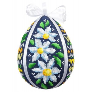 ZU 10606 Cross stitch kit - Easter egg with daisies