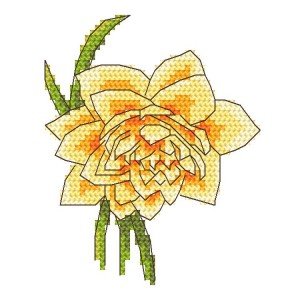 W 10255 Cross stitch pattern PDF - Daffodil
