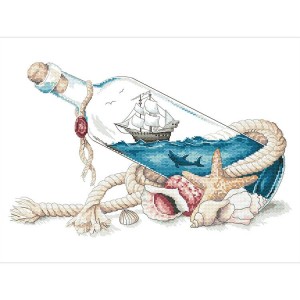 GC 10264 Cross stitch pattern - Sea in a bottle