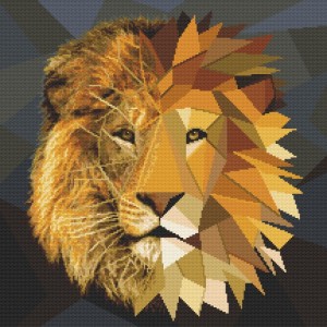 GC 10620 Cross stitch pattern - Mosaic lion