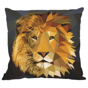 W 10620-01 ONLINE pattern pdf - Pillow - Mosaic lion