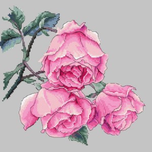 W 10270 Cross stitch pattern PDF - Rose twig