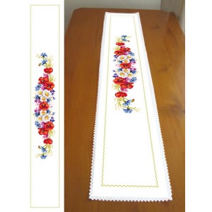 GU 10434 Cross stitch pattern - Long table runner with wild flowers