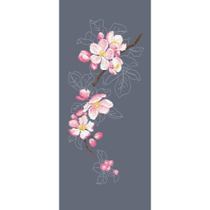 GC 10420 Cross stitch pattern - Apple blossom twig