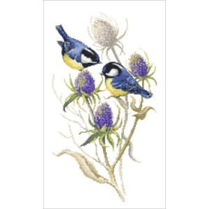 K 10437 Tapestry canvas - Tits and thistles