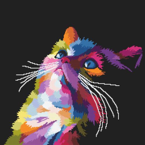 GC 10637 Wzór graficzny - Kolorowy kot