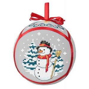 GU 10289 Printed cross stitch pattern - Christmas ball with a snowman