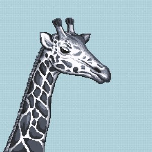 GC 10657 Cross stitch pattern on paper - Black and white giraffe