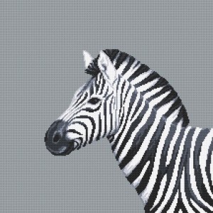 GC 10656 Cross stitch pattern on paper - Black and white zebra