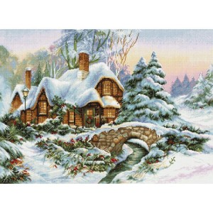 LS BU5001 Cross stitch kit - Winter landscape