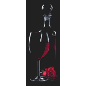 W 10317 Cross stitch pattern PDF - Glass with red wine