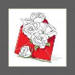 W 10327-03 Wzór graficzny ONLINE pdf - Kartka - Koperta pełna róż