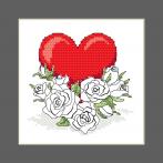 GU 10327-02 Wzór graficzny - Kartka - Serce z kwiatami róży