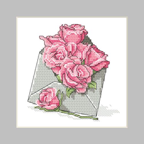 GU 10326-03 Wzór graficzny - Kartka - Koperta z różami