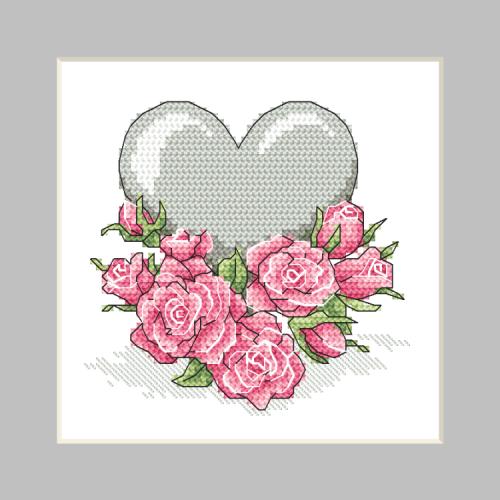 W 10326-02 Wzór graficzny ONLINE pdf - Kartka - Serduszko z różami
