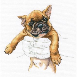 ZTM 821 Cross stitch kit - In palms - French bulldog