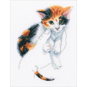 ZTM 819 Cross stitch kit - In palms - kitten