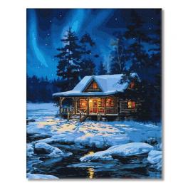 PC4050791 Malowanie po numerach - Leśny domek zimą
