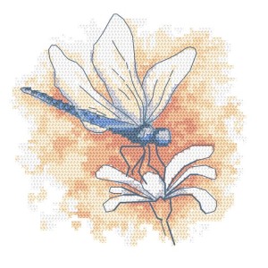 GC 10466 Cross stitch pattern on paper - Pastel dragonfly