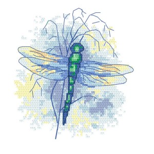 GC 10470 Cross stitch pattern on paper - Sapphire dragonfly
