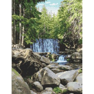 W 10683 Cross stitch pattern PDF - Wild waterfall