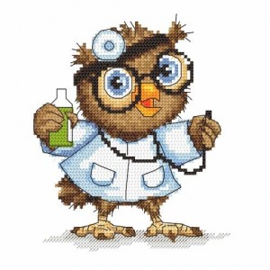 Cross stitch pattern for a phone - Small owl - doctor